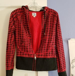Red Roxy Houndstooth Hoodie